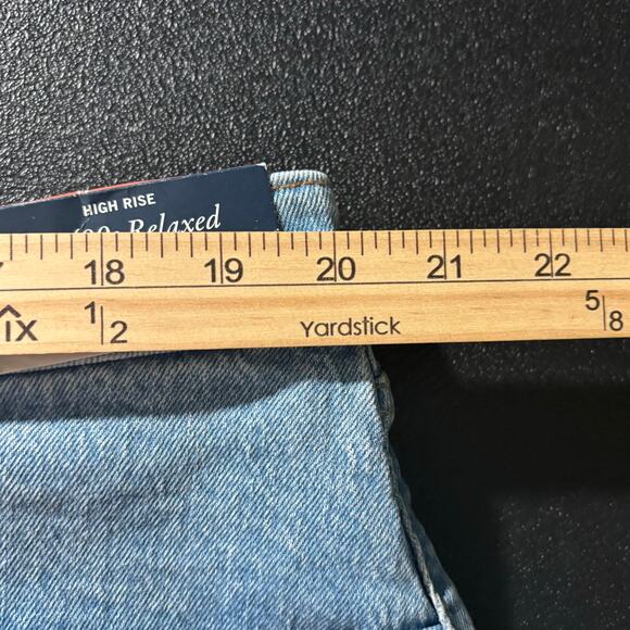 Abercrombie & Fitch Denim Shorts Women 35/20 High Rise Relaxed Cutoff Curve Love - Picture 4 of 8